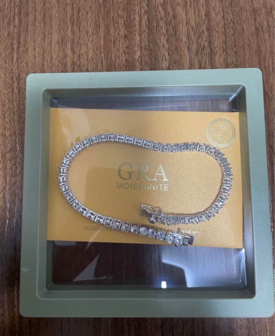 【格を纏う】10ctモアサナイト×S925 テニスチェーンブレスレット｜証明書付