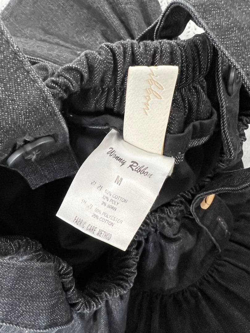 wonny ribbon サロペットデニムスカートM