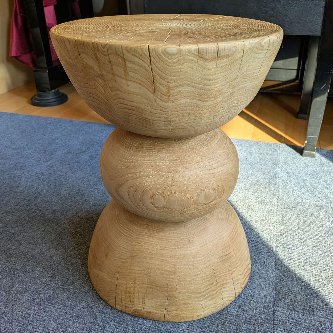 栗　天然木　丸太　椅子　スツール　 テーブル　高さ約39.5㎝