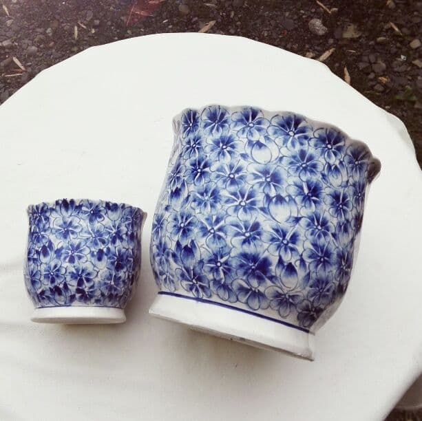 【陶磁器】【手描き】ニュー  花鉢♪ ♪