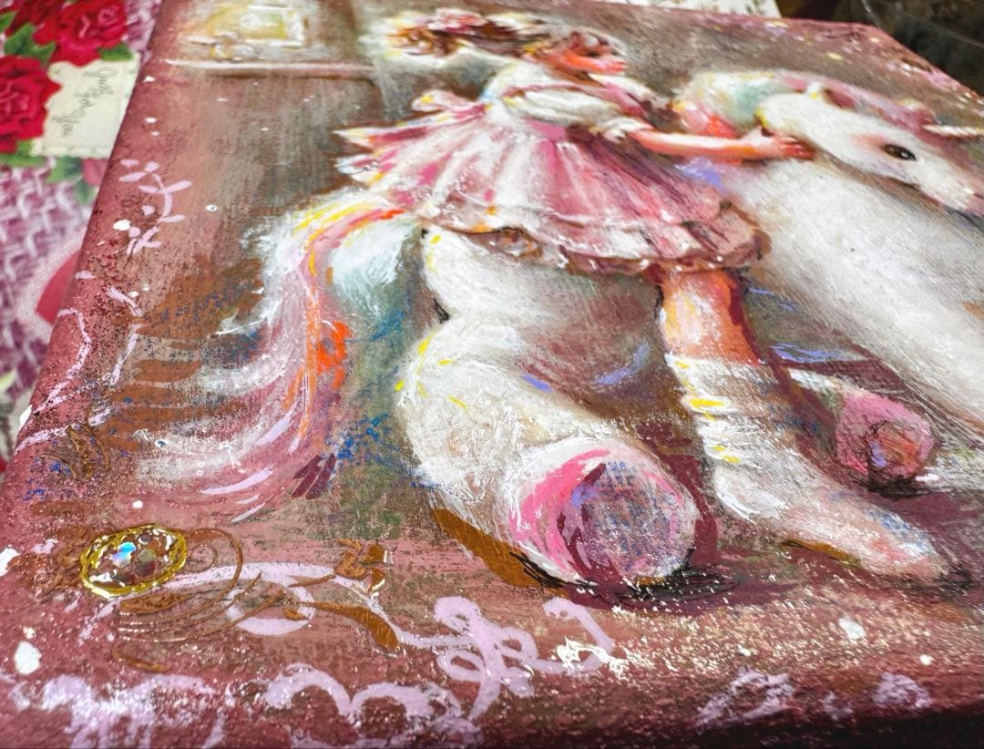 ぷ*あ様 絵画原画《夢を乗せて2》ユニコーンに乗っちゃう！コラージュ➕