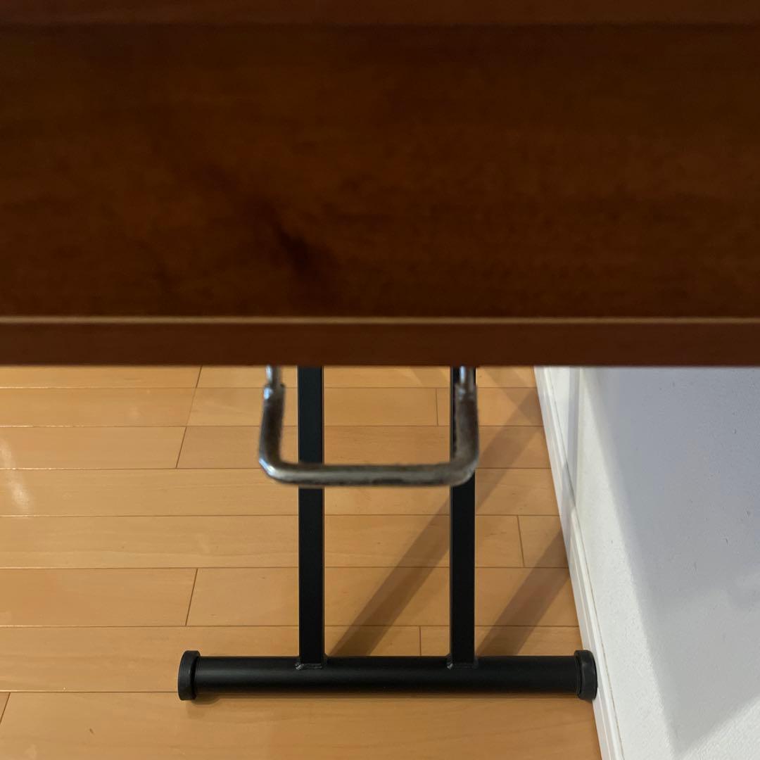 【希少】昇降式スライドテーブル付きダイニング薄型パソコンデスク机 90×45cm