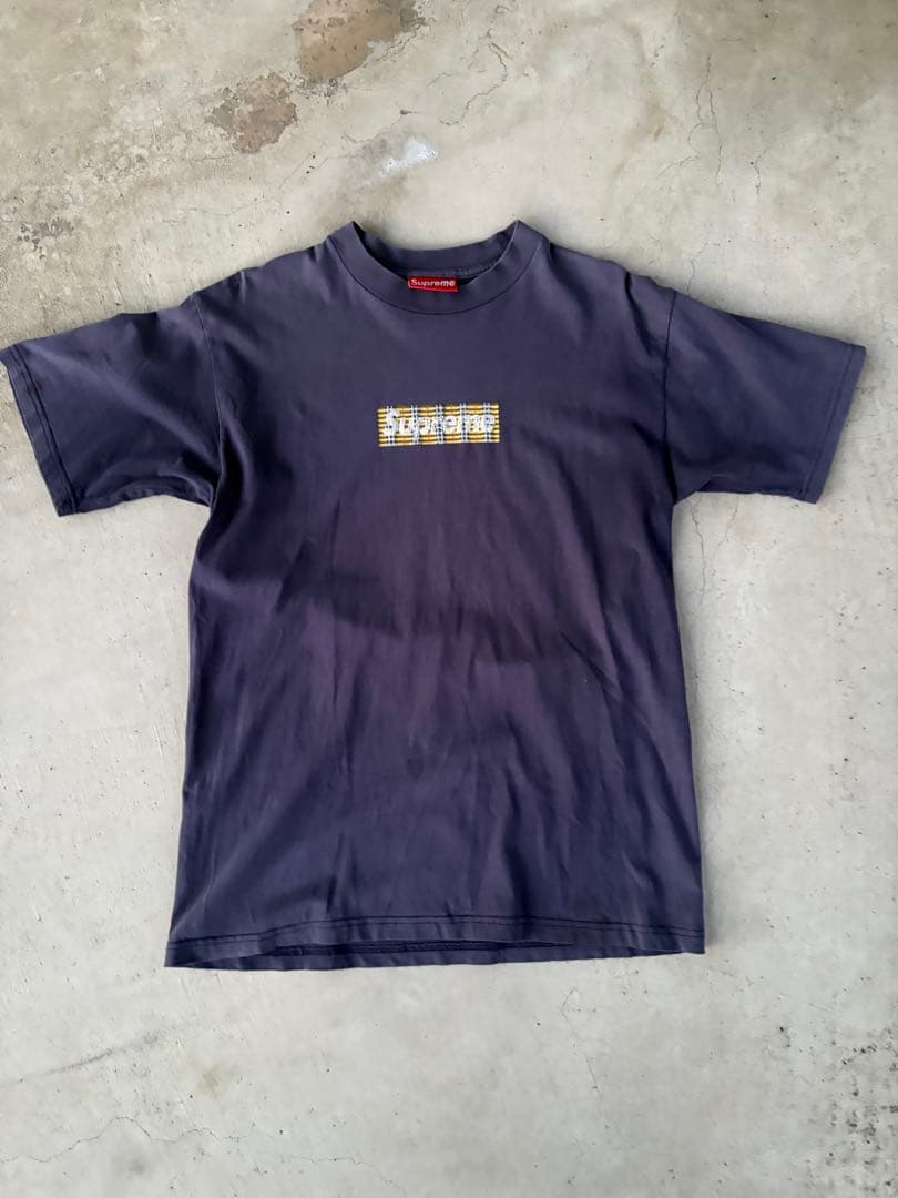 90s 初期 supreme burberry box logo tee M