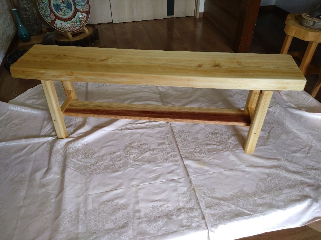 檜のベンチ（81）　タカになります❕耳付き、節無し