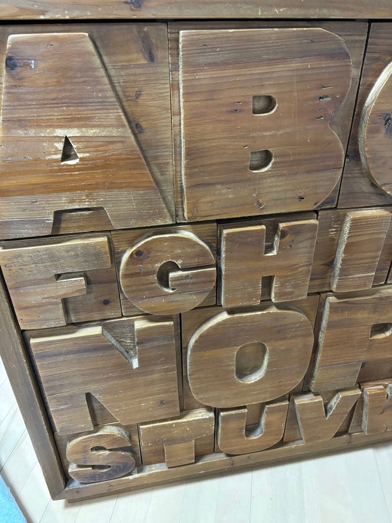 ABC アルファベット　収納棚ヴィンテージ風