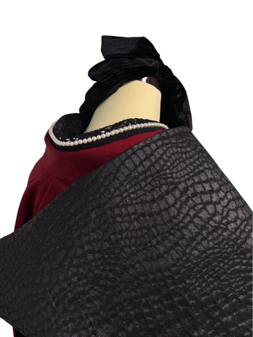 【ワインレッド振袖】無地振袖フルセット