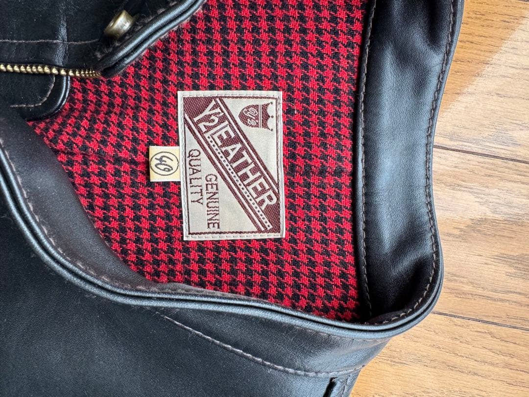 Y2 LEATHER ブラック シングルライダースジャケット 40