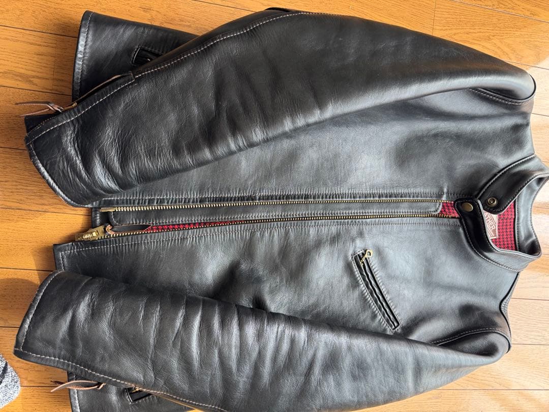 Y2 LEATHER ブラック シングルライダースジャケット 40