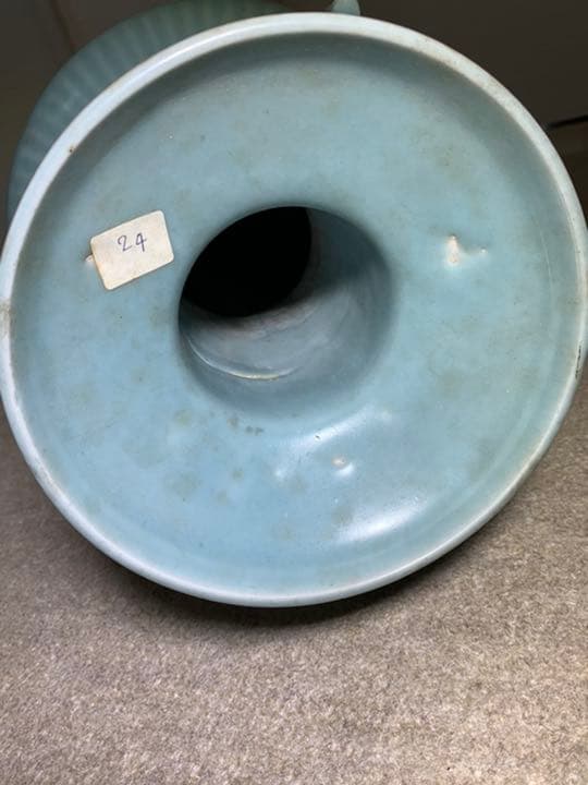 中国古美術/南宋青釉雙魚龍耳花瓶/倉庫整理品