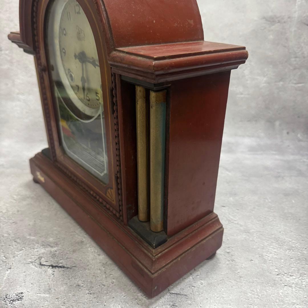 イングランドコラムウッドマントル クロック アンティーク 振り子時計