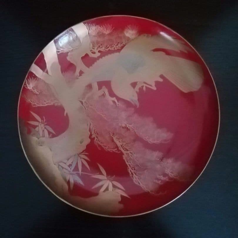 漆工芸　朱漆　金蒔絵　木盃⑦　江戸から明治時代　七組盃のひとつ