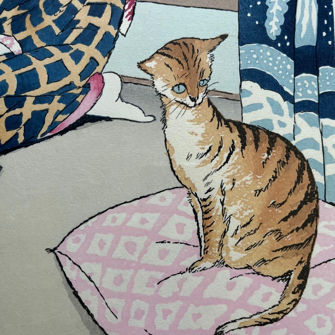 ⭕️竹久夢二　晩秋　彫摺　松永安生　二代目岩野市兵衛越前手すき和紙使用