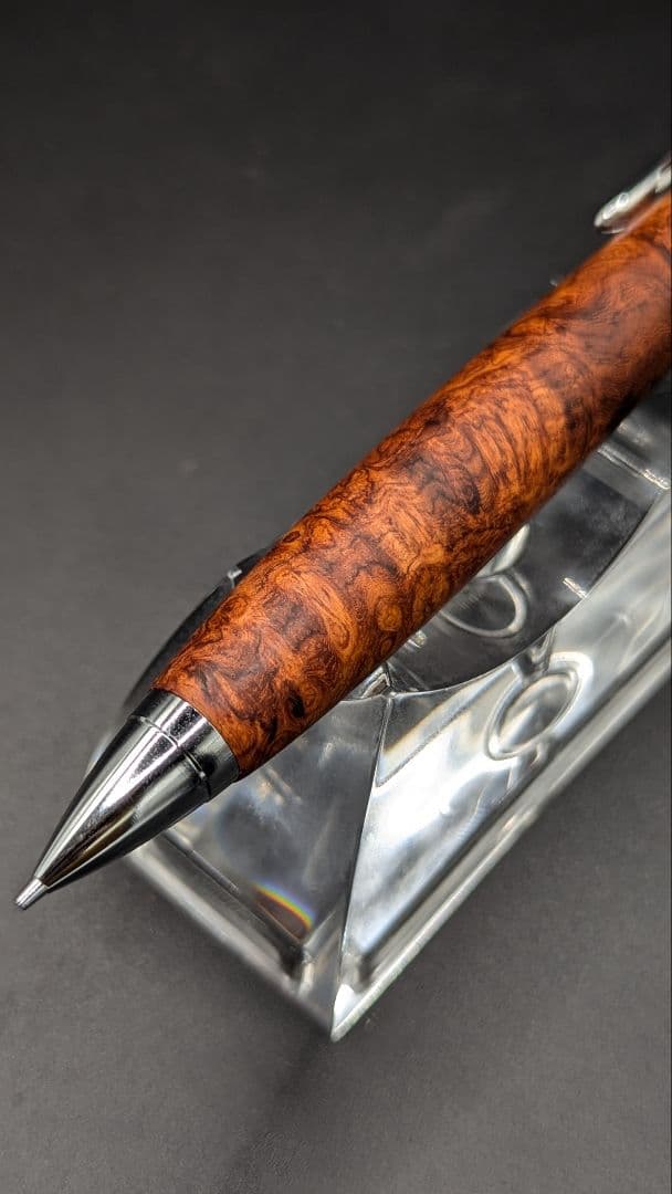 241ペン工房翌檜　特上　本花梨　瘤杢　木軸シャーペン　ボールペン　サポニンあり
