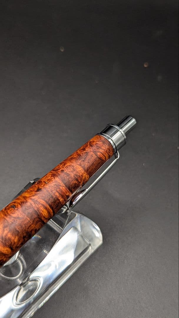 241ペン工房翌檜　特上　本花梨　瘤杢　木軸シャーペン　ボールペン　サポニンあり