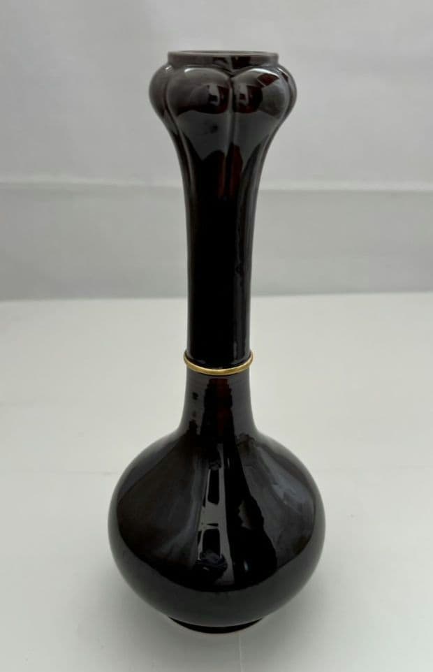 紫交趾 柚子口 花入 中村 翠嵐 茶道具