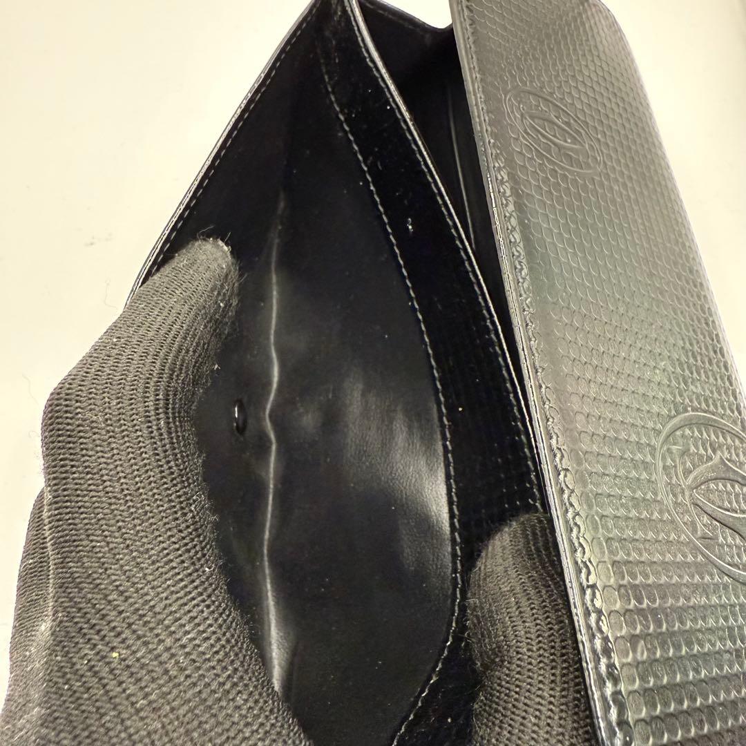 カルティエ 長財布 ハッピーバースデー パテントレザー ロゴ ブラック