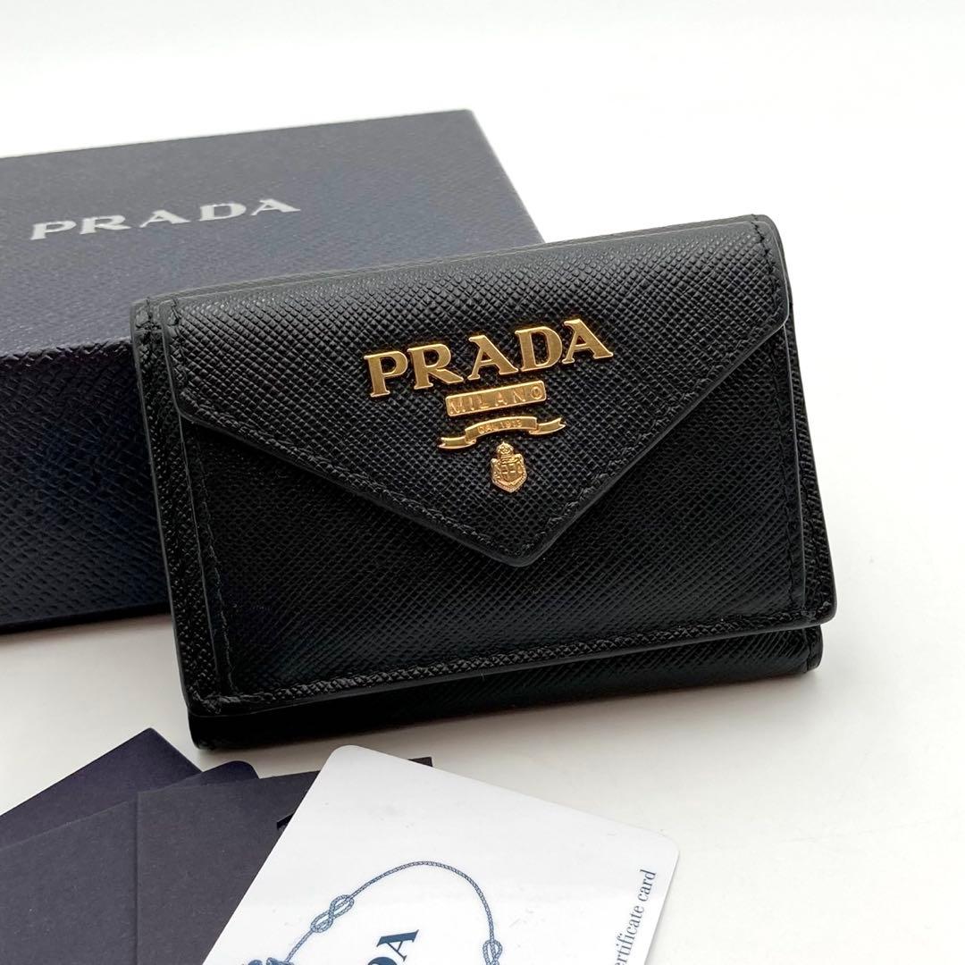Anya！超美品✨ PRADA 三つ折り財布 ヴィッテロムーヴ 黒 レザー