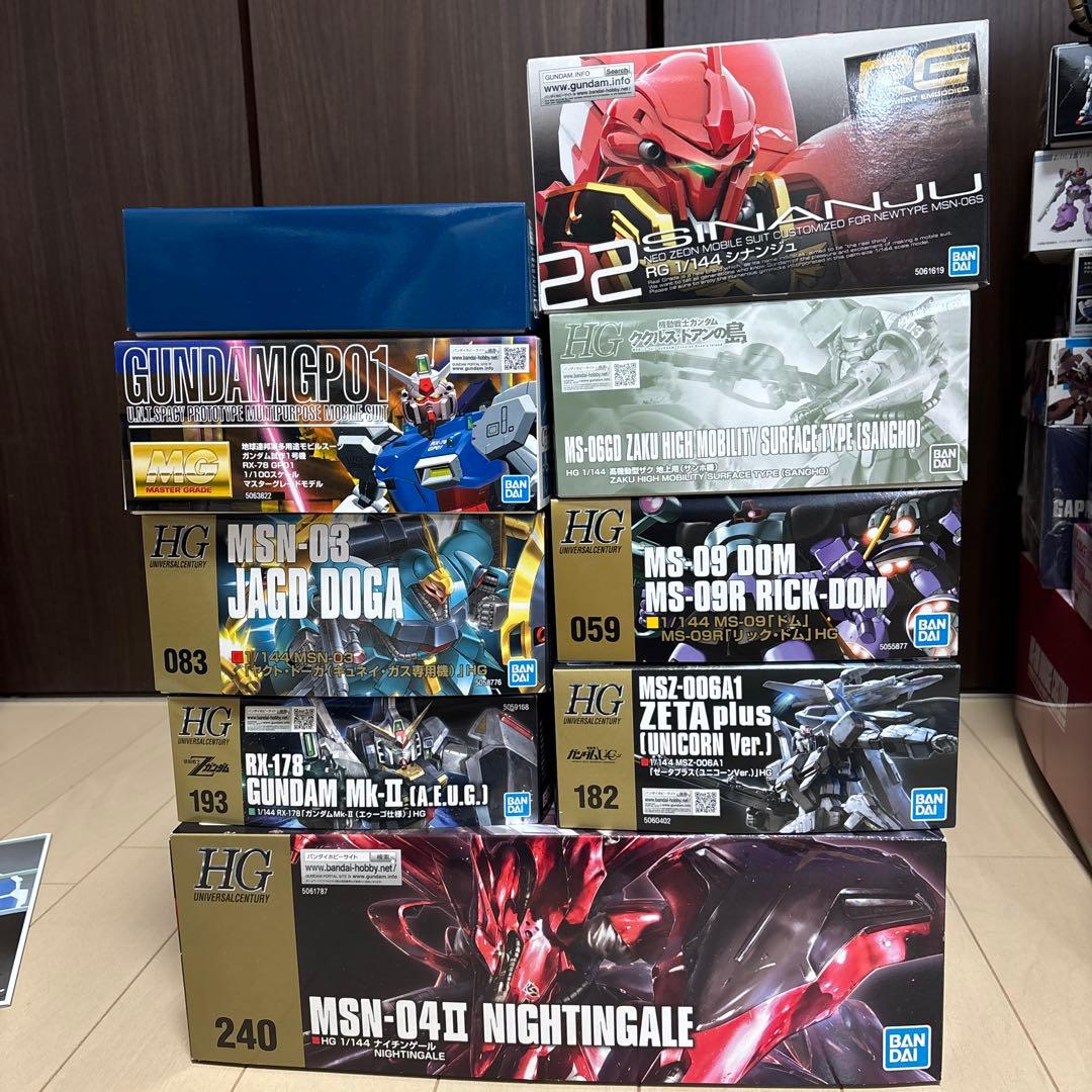 HG.RG.MG ガンプラ9点セット まとめ売り