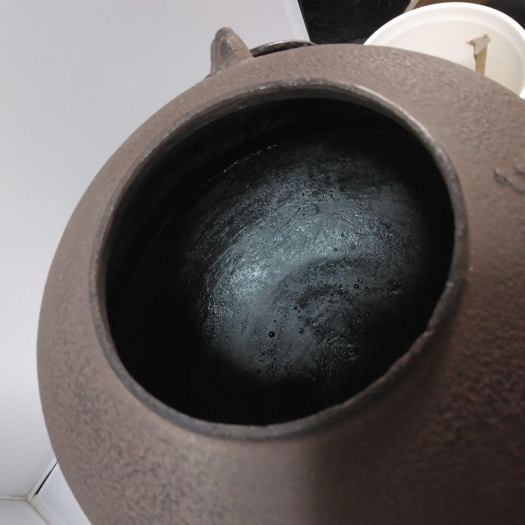 鬼面 風炉釜 　鉄　陶製敷瓦付　京焼　京のお道具