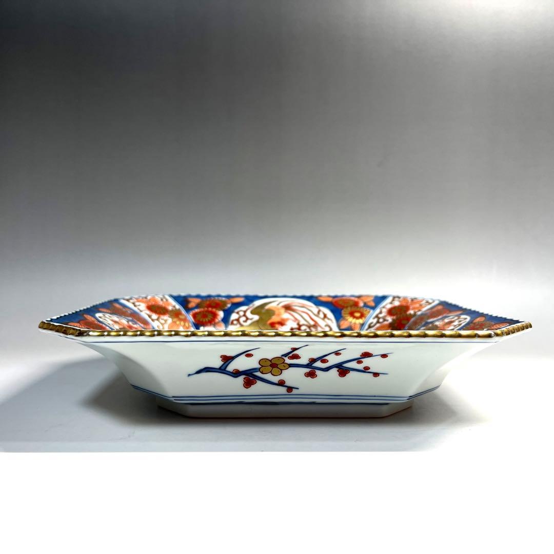 有田焼 林九郎 錦 色絵 金彩 角皿
