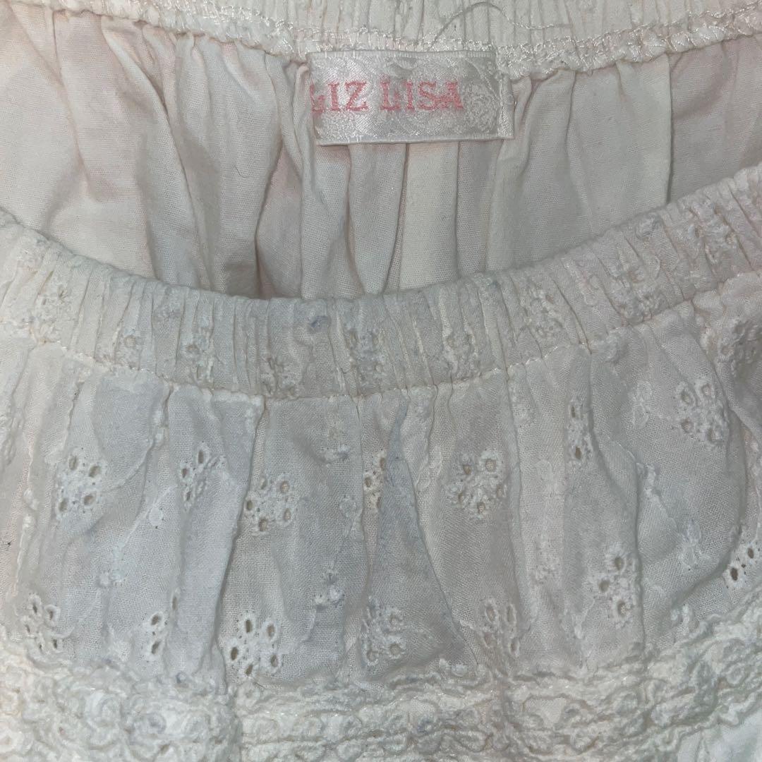 00s 希少 LIZLISA はしごりぼん カシュクールコットンフリルスカパン