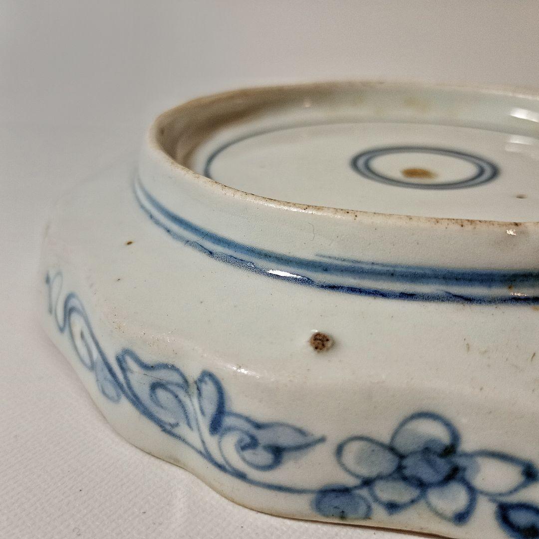 藍古九谷　染付更紗梅文皿　【初期伊万里　古九谷　藍柿右衛門　鑑賞伊万里】