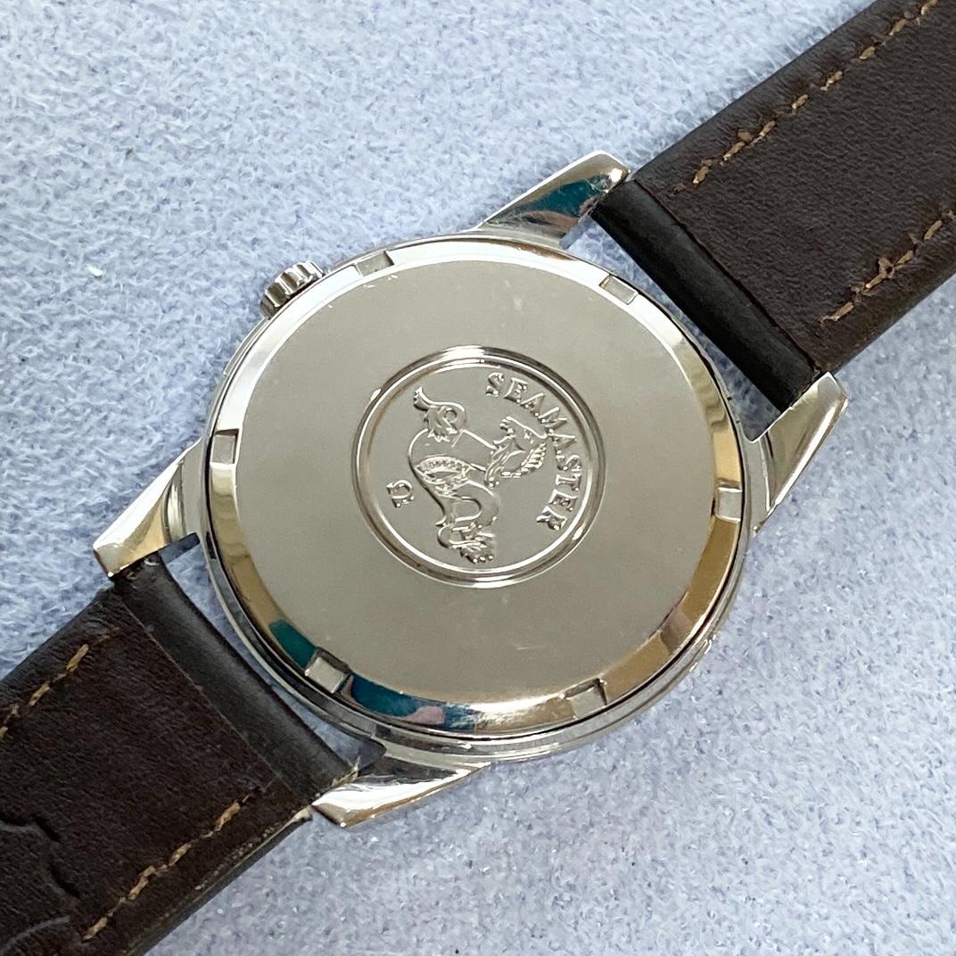 OH済 オメガ シーマスター デイト シルバーサンレイ 5.5振動 自動巻き