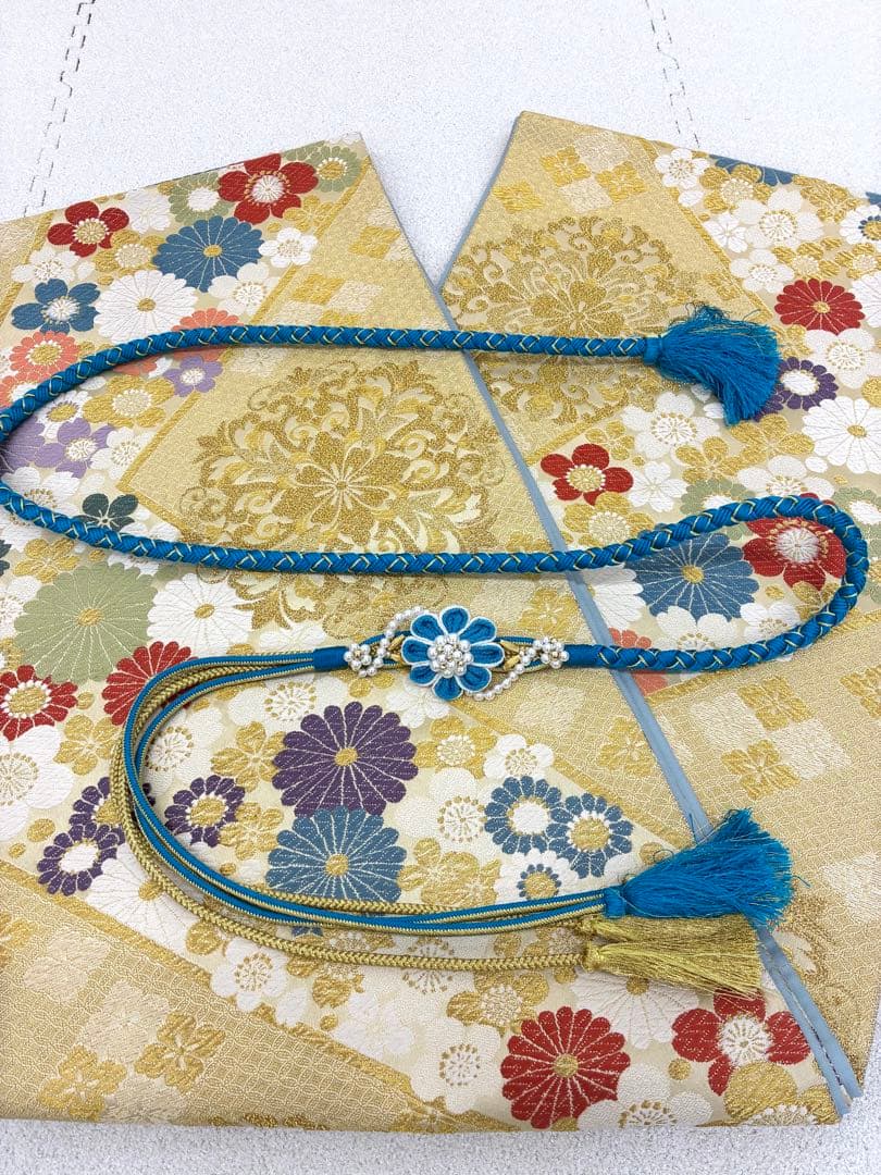 成人式　振袖フルセット　1138 渋み青色　　正絹　振袖　格安！