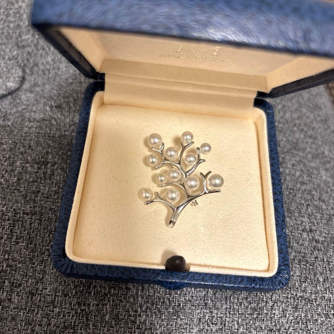ミキモト　MIKIMOTO 幸福の木　アコヤ真珠　ブローチ