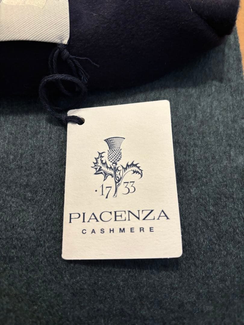 PIACENZAマフラー　リバーシブル　ネイビー✖️ダークグリーン