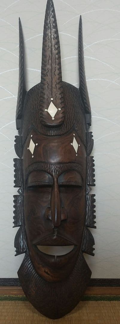 壁飾り 面 セネガル国 民芸品 ランプシェード