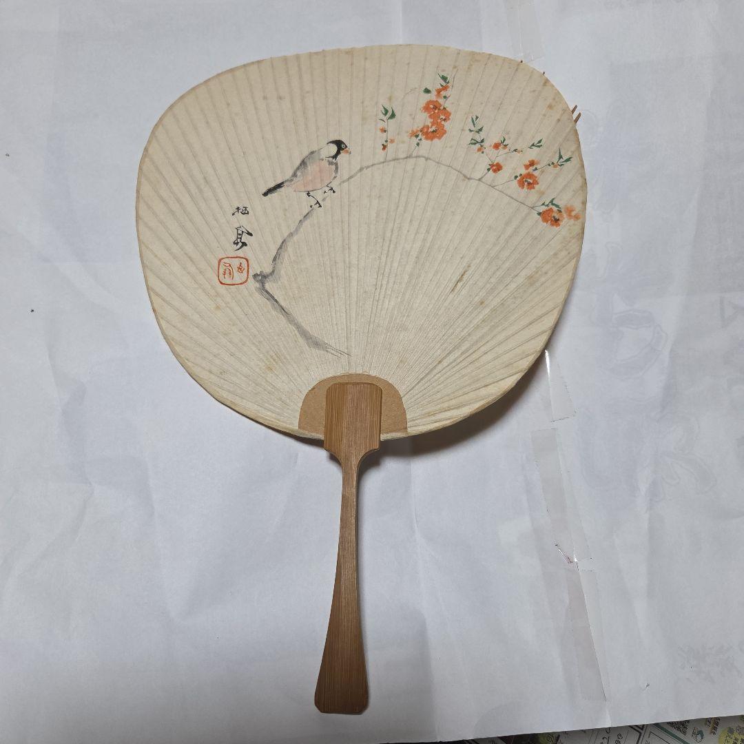 逸品 レトロな日本画うちわ
