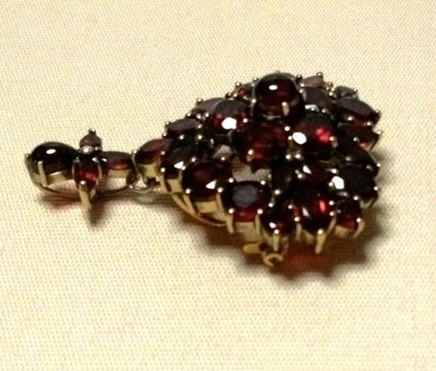 碌山 ラフィネ ガーネット ハート ブローチ ・ ペンダントトップ 2way