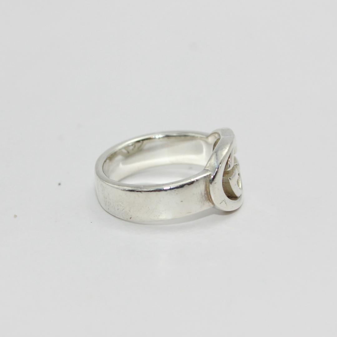 美品 GUCCI グッチ インターロッキング シルバー リング 指輪 13号