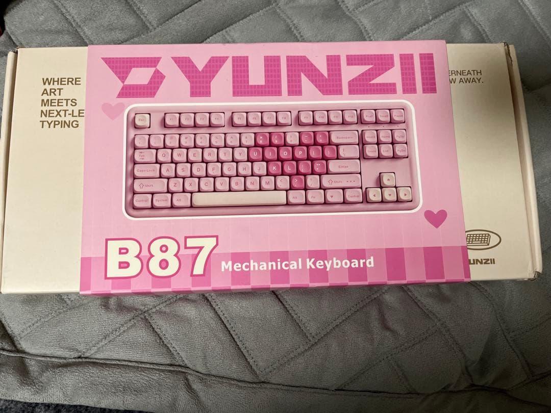 YUNZII B87 ハートピンク メカニカルキーボード