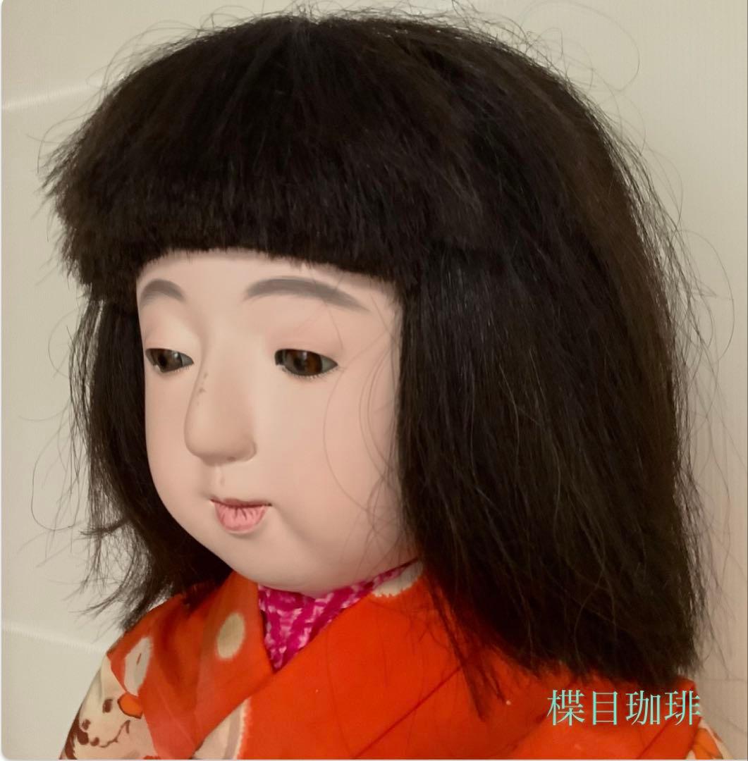 市松人形♪玉秀作♪アンティーク♪着物傷み、顔汚れ、髪乱れ♪約63cm♪訳あり