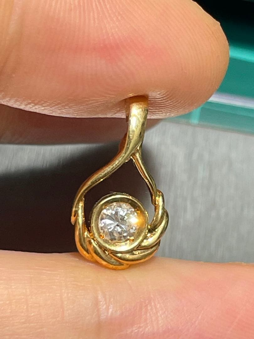 18k，ダイヤモンド0.25ct，ペンダントトップ、1.4g