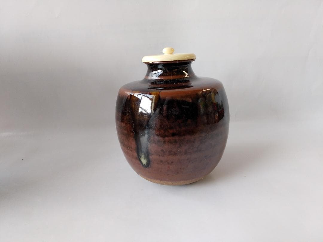 松本鉄山 松本鐵山 大名物写 本能寺文琳茶入 仕覆 朝倉間道 共箱 茶道具 新品