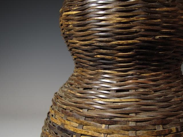 裏千家六代 六閑斎在判 篭花入「端月」八代 又玄斎 一燈追書k549