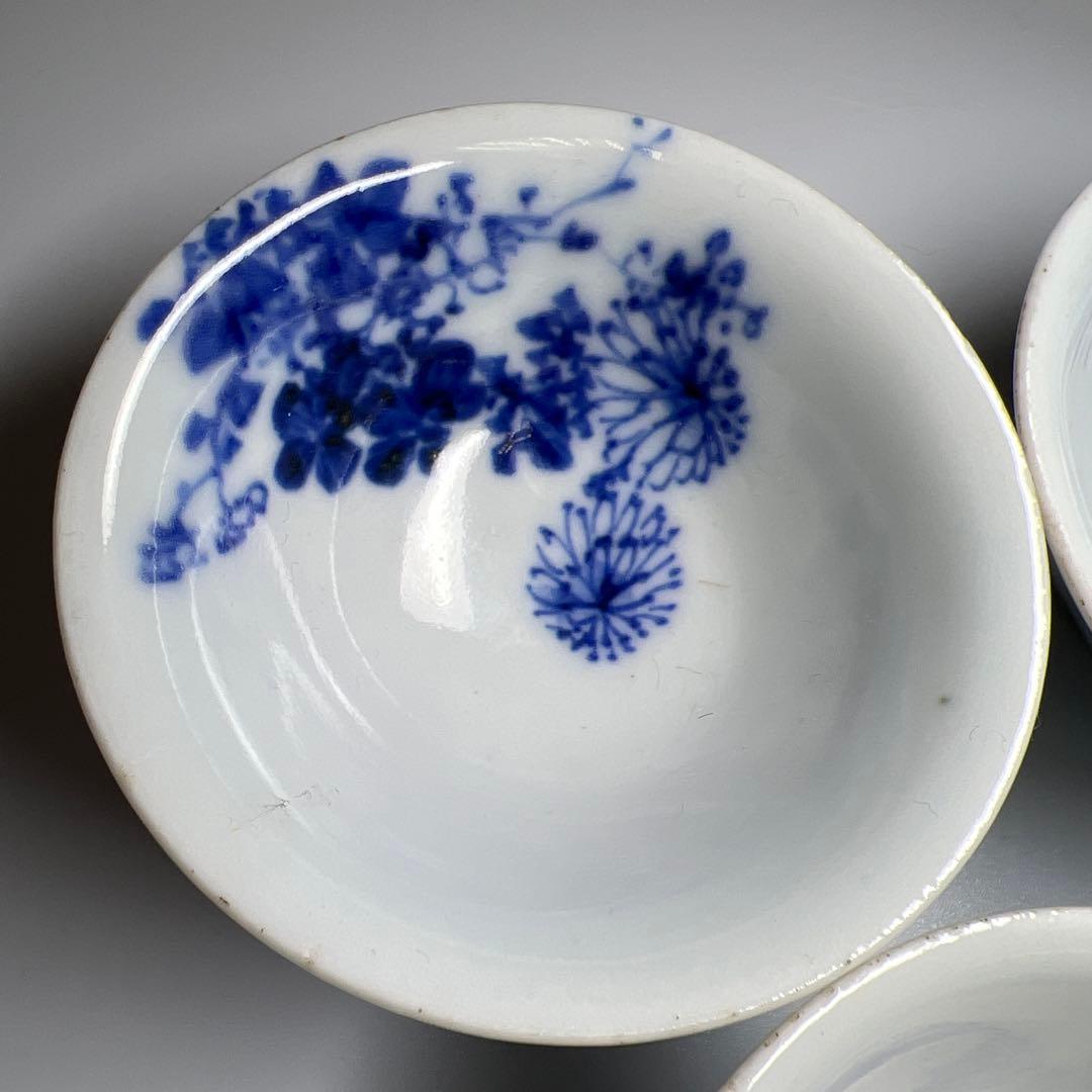 専用　楽亭造　染付煎茶碗5客　口径約6.7㎝　東Y8-0109☆2Fトカサ