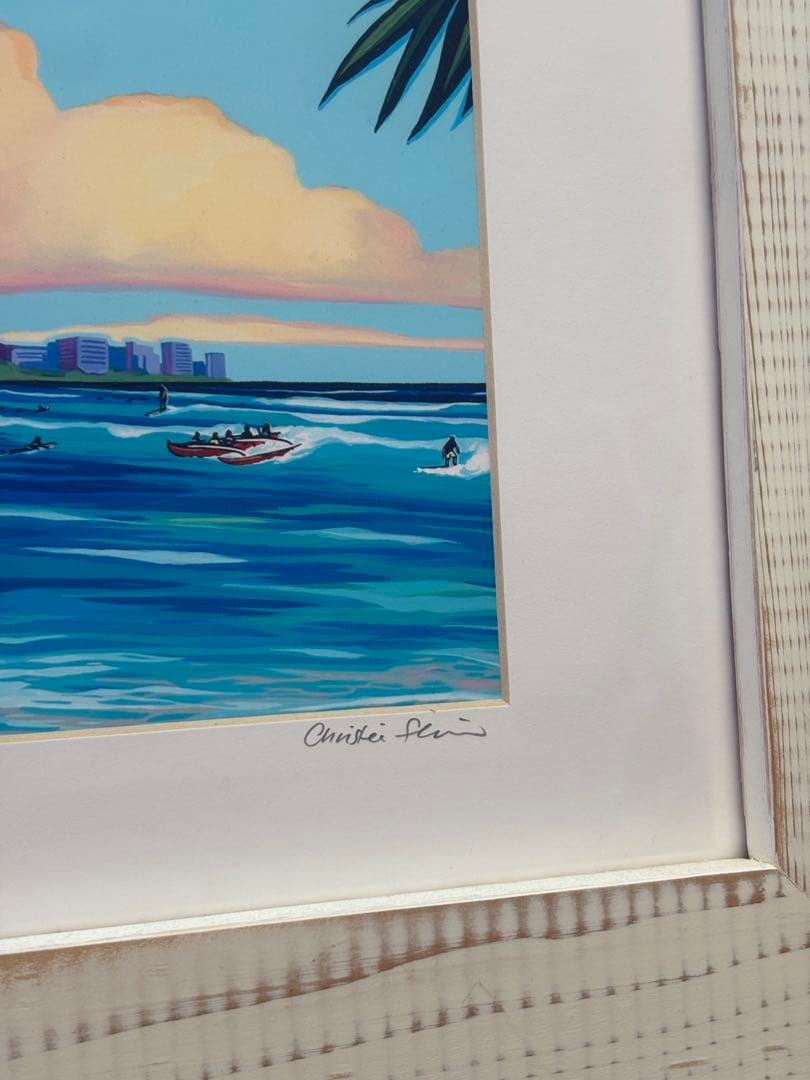 ハワイの風景画 Christie Shin サイン入り　ヘザーブラウン
