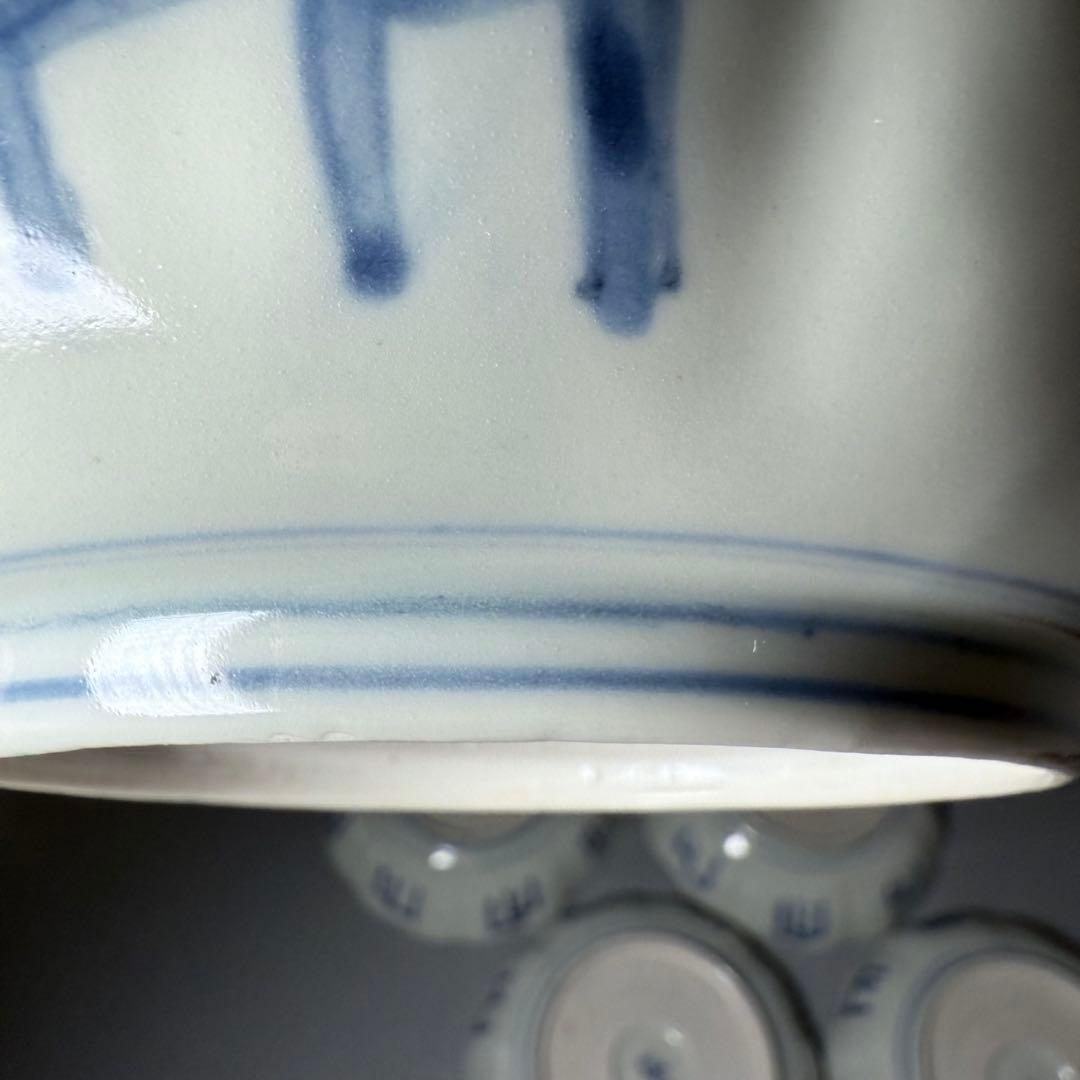 古伊万里　染錦松文様なます皿　10客　ホタルの窯印　江戸期　直径15.3cm