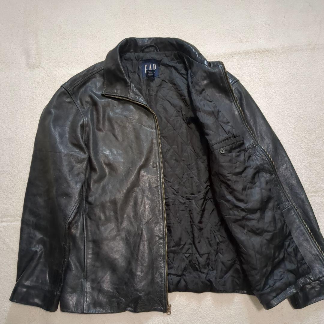 美品 オールドギャップ 牛革 レザージャケット フルジップ XLサイズ ブラック