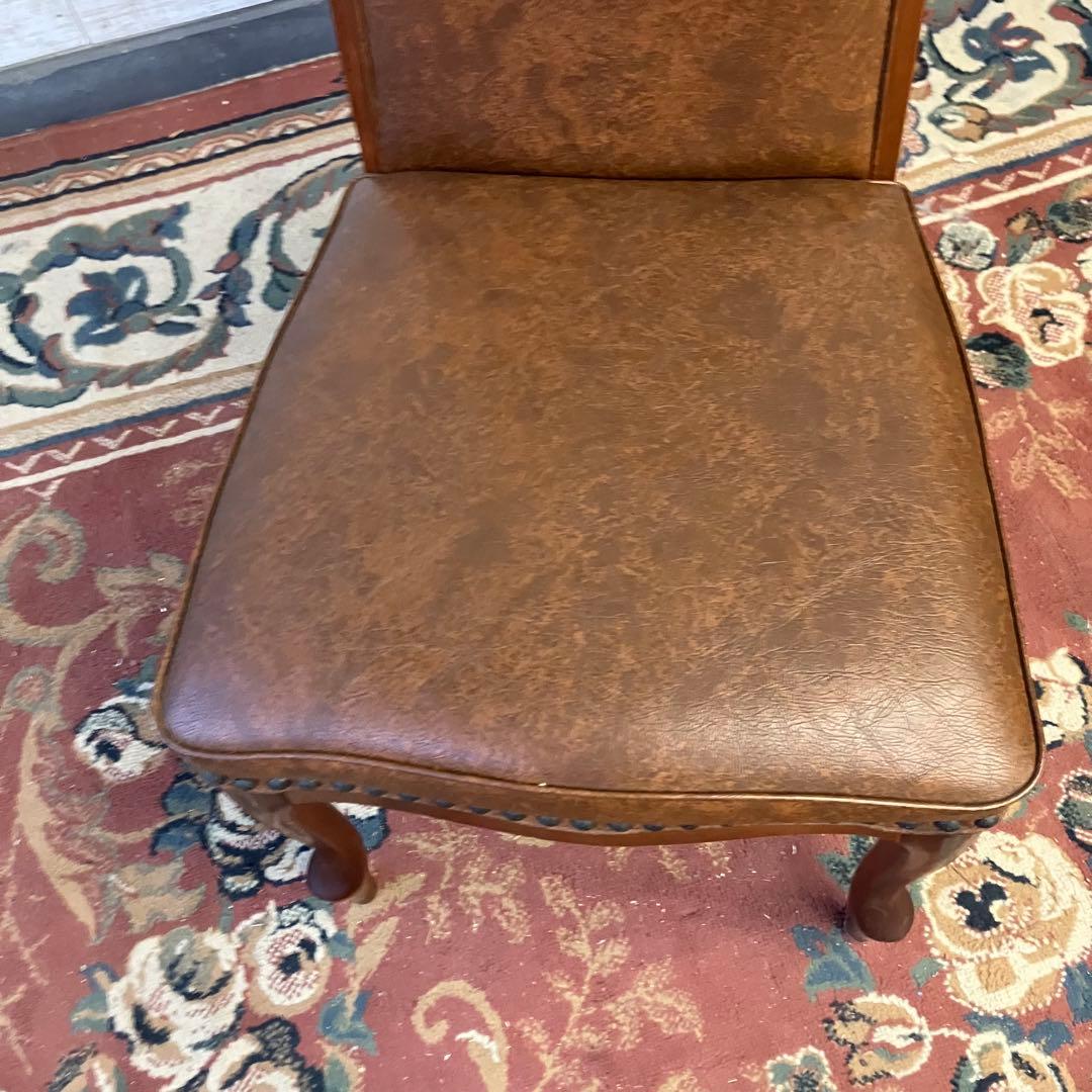 ⑥北欧レトロ マルニ木工 木製椅子 鋲打ちダイニングチェア ロビーチェア 古家具