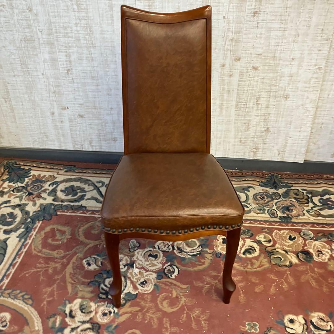 ⑥北欧レトロ マルニ木工 木製椅子 鋲打ちダイニングチェア ロビーチェア 古家具