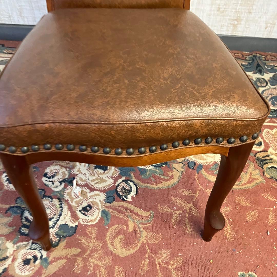 ⑥北欧レトロ マルニ木工 木製椅子 鋲打ちダイニングチェア ロビーチェア 古家具