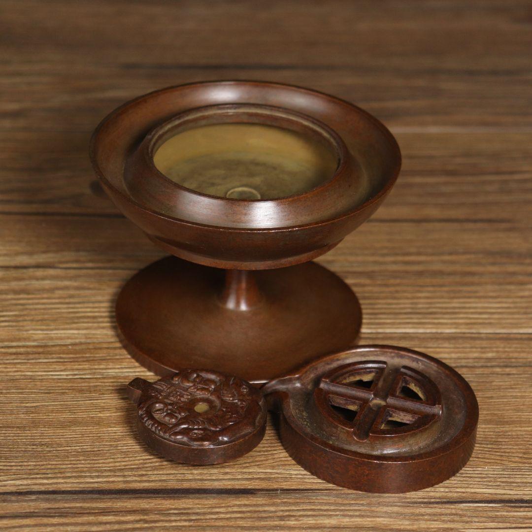 銅器 時来運転倒流香香盤 茶道具 香道具 装飾品 工芸品 置物