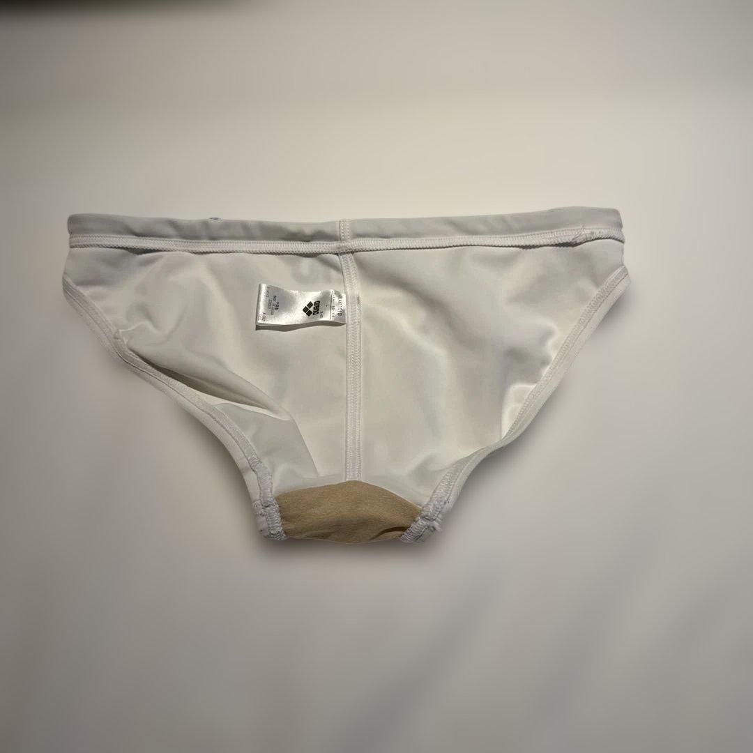 競パン arena 競泳水着 ホワイト/ブルー Lサイズ