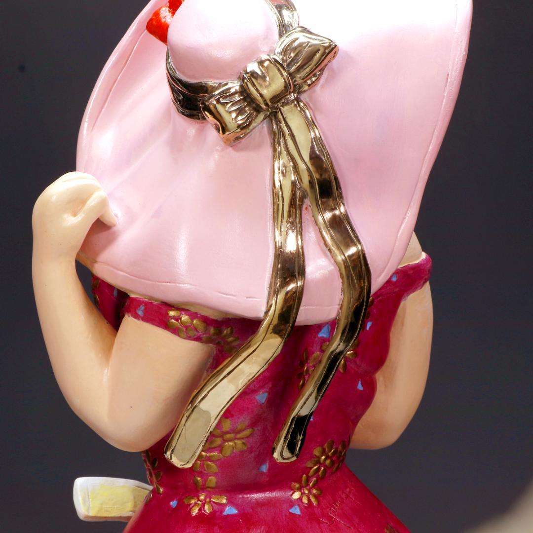 ★超レア！ヒロ・ヤマガタ ブロンズ像 『春風』薔薇の花束とパリジェンヌ1988