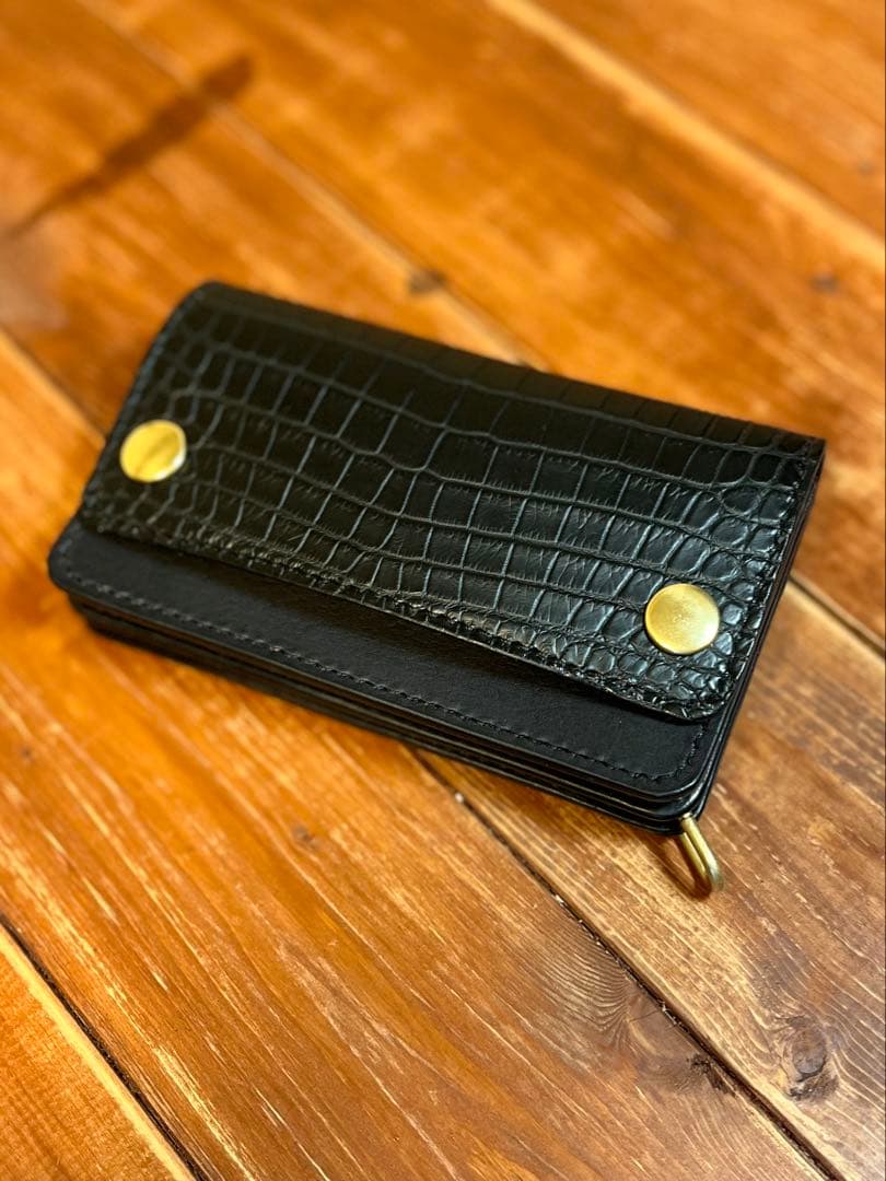 トラッカーウォレット TW-03 リアルクロコダイルカスタム 茶芯